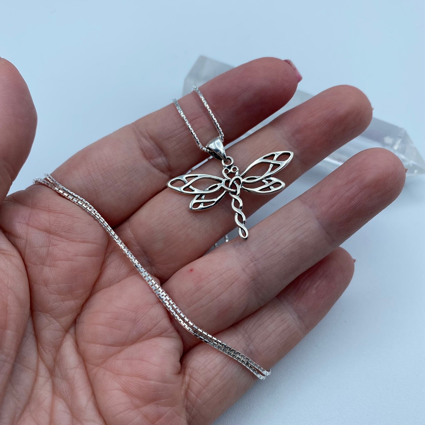 Dragonfly Sterling Silver Necklace, Spiritual
