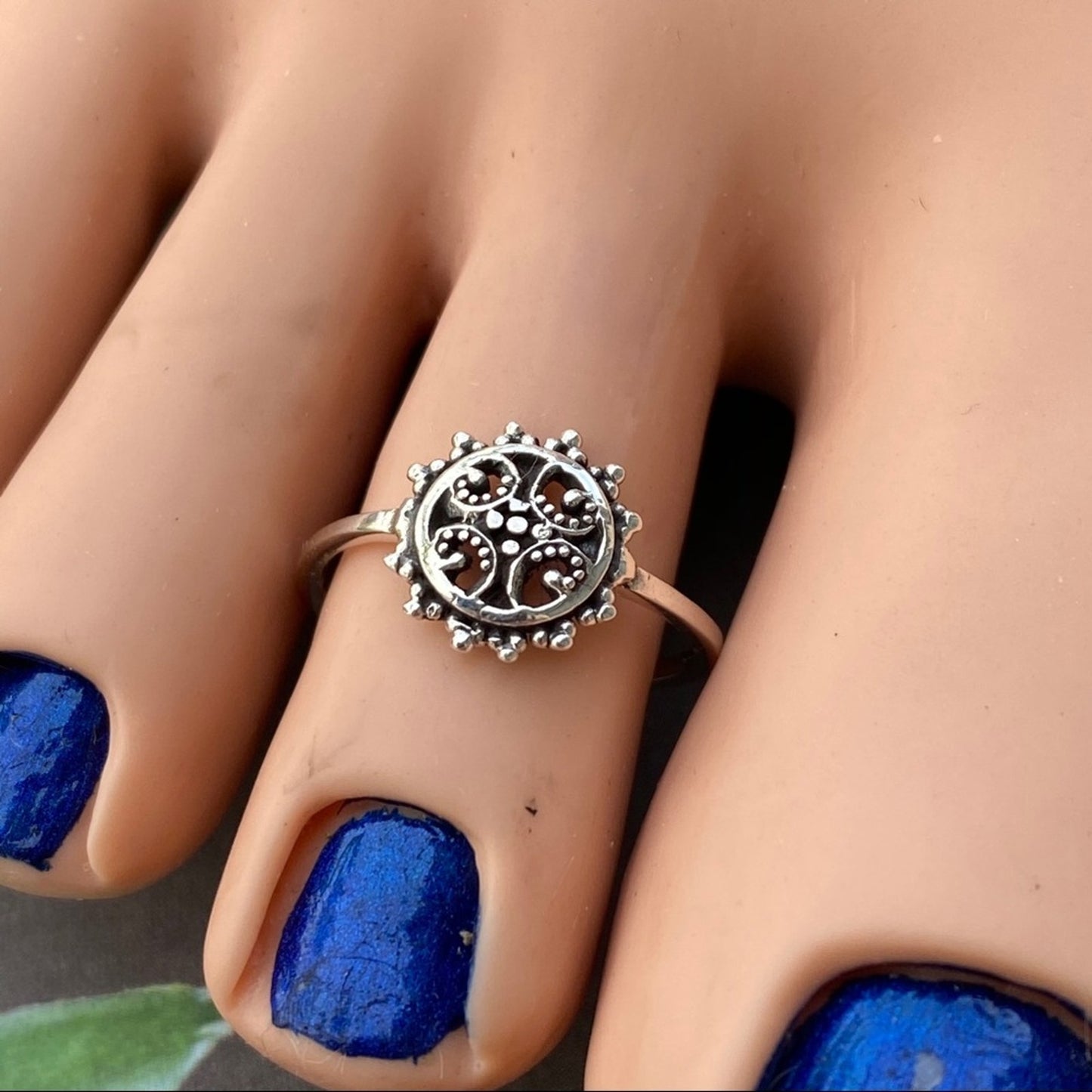 Sunburst Sterling Silver Toe Ring
