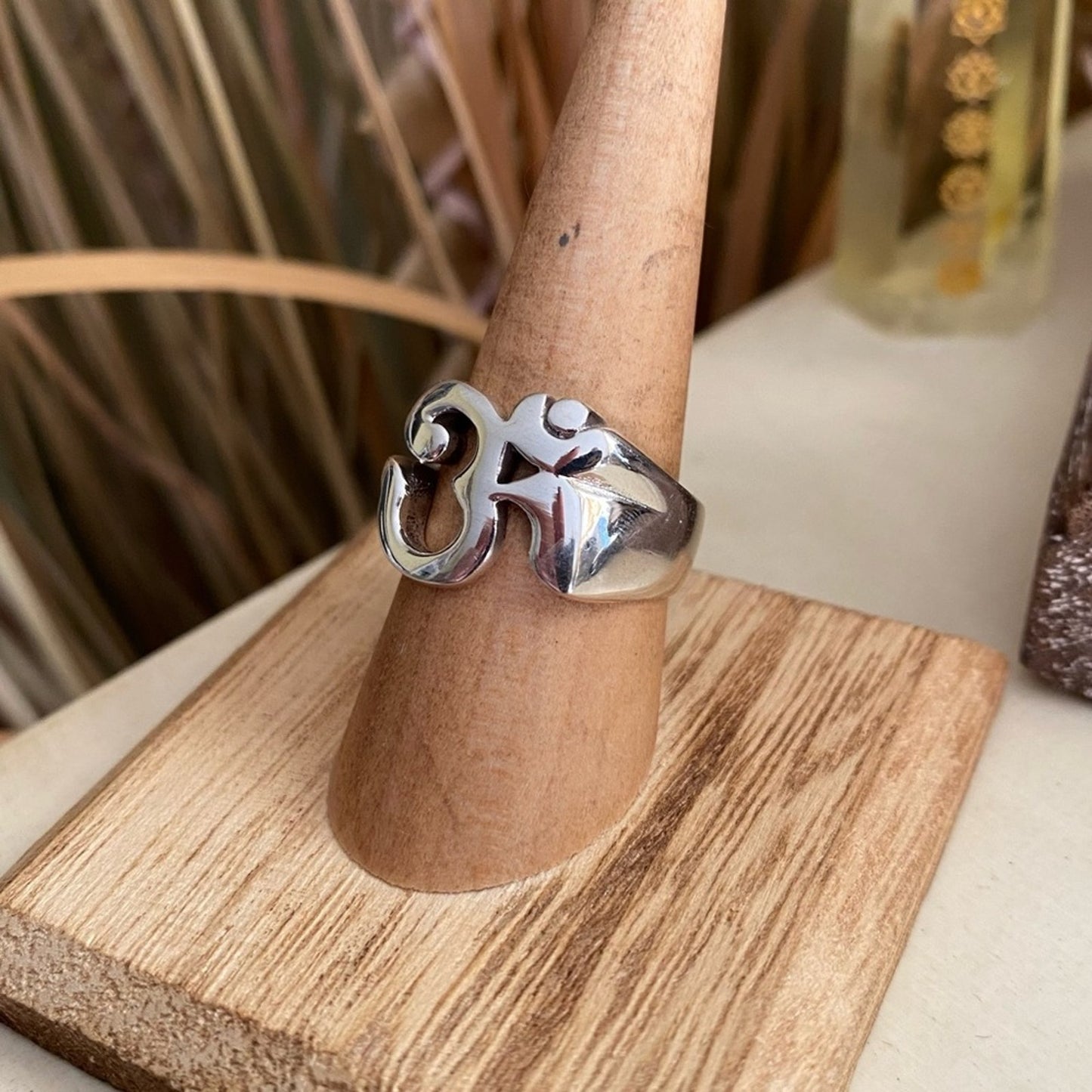 Om Sign Sterling Silver Ring