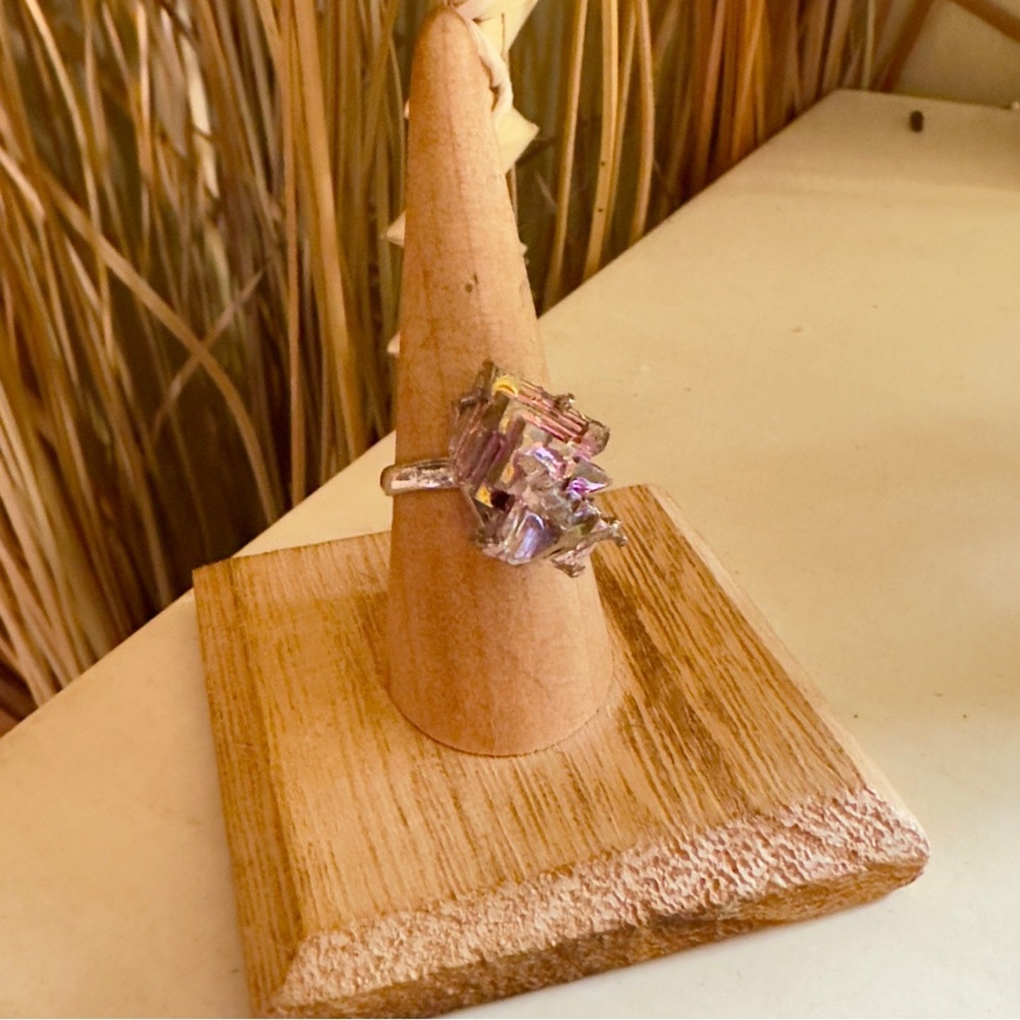 Bismuth Sterling Silver Crystal Gemstone Ring