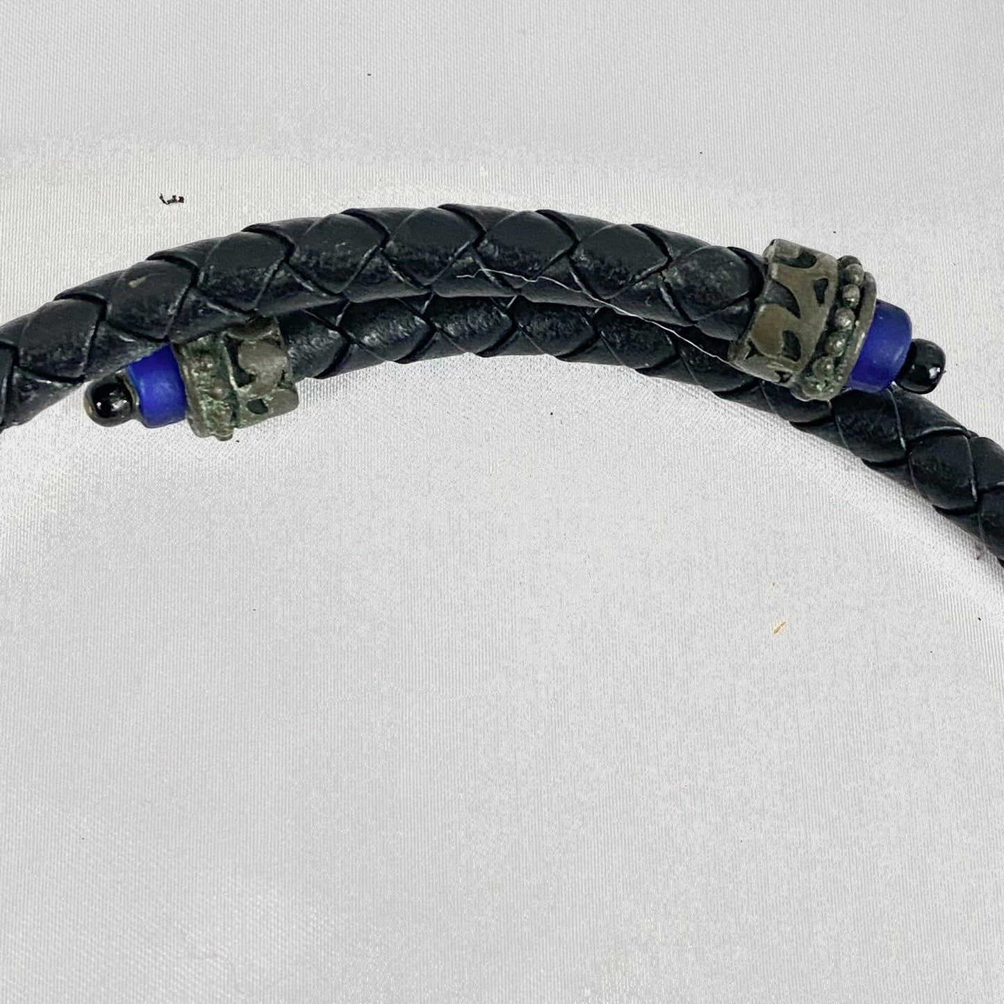 Vintage Chico’s Glass Leather Cuff Choker Necklace