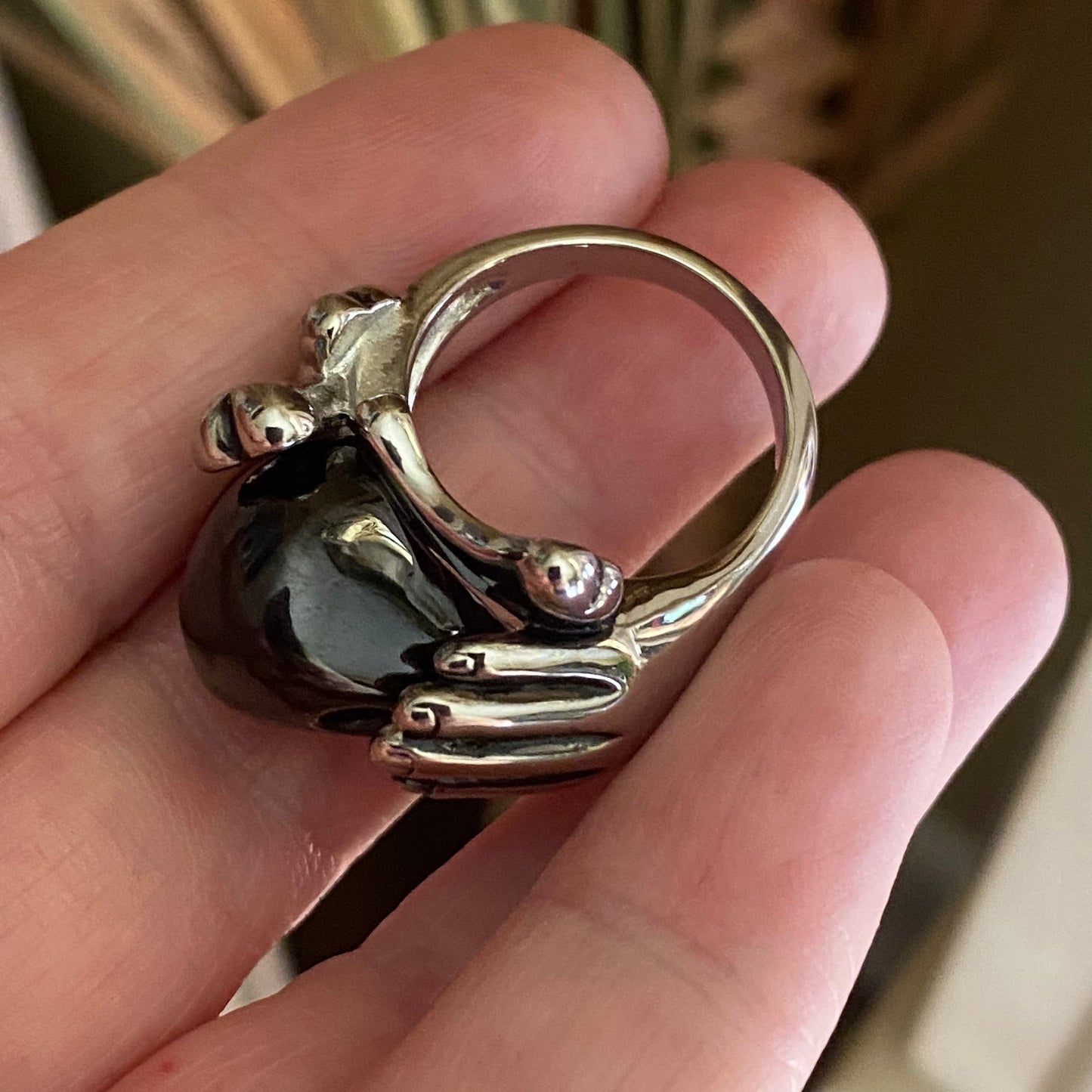 Black Skull Hand Ring Stainless Steel