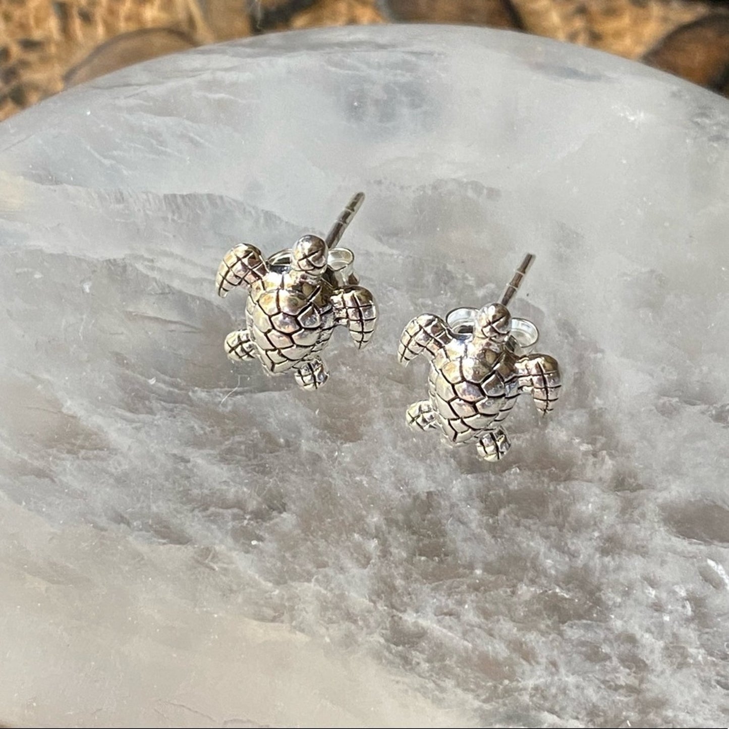 Sterling Silver Turtle Stud Earrings