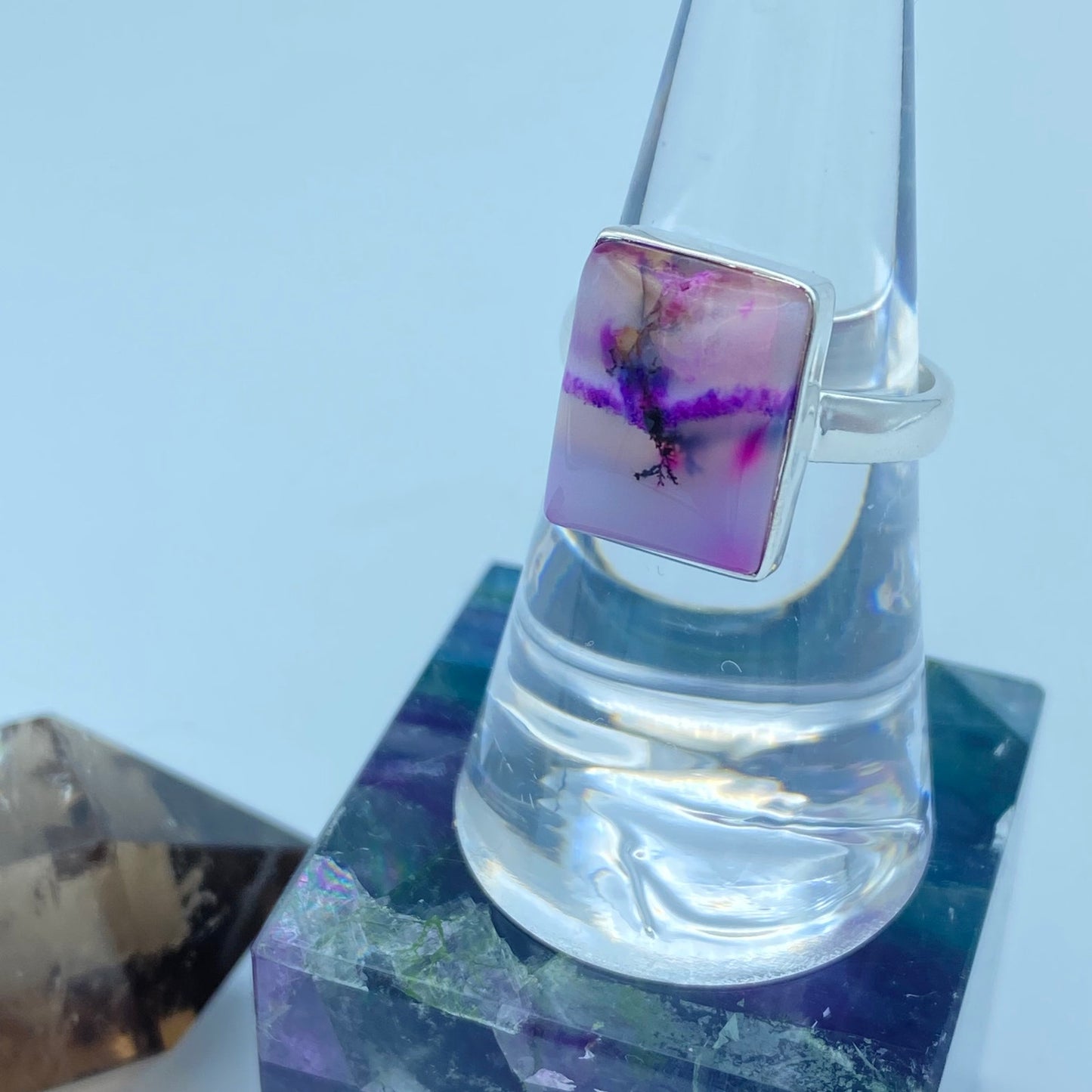 Dendritic Scenic Agate Gemstone Ring