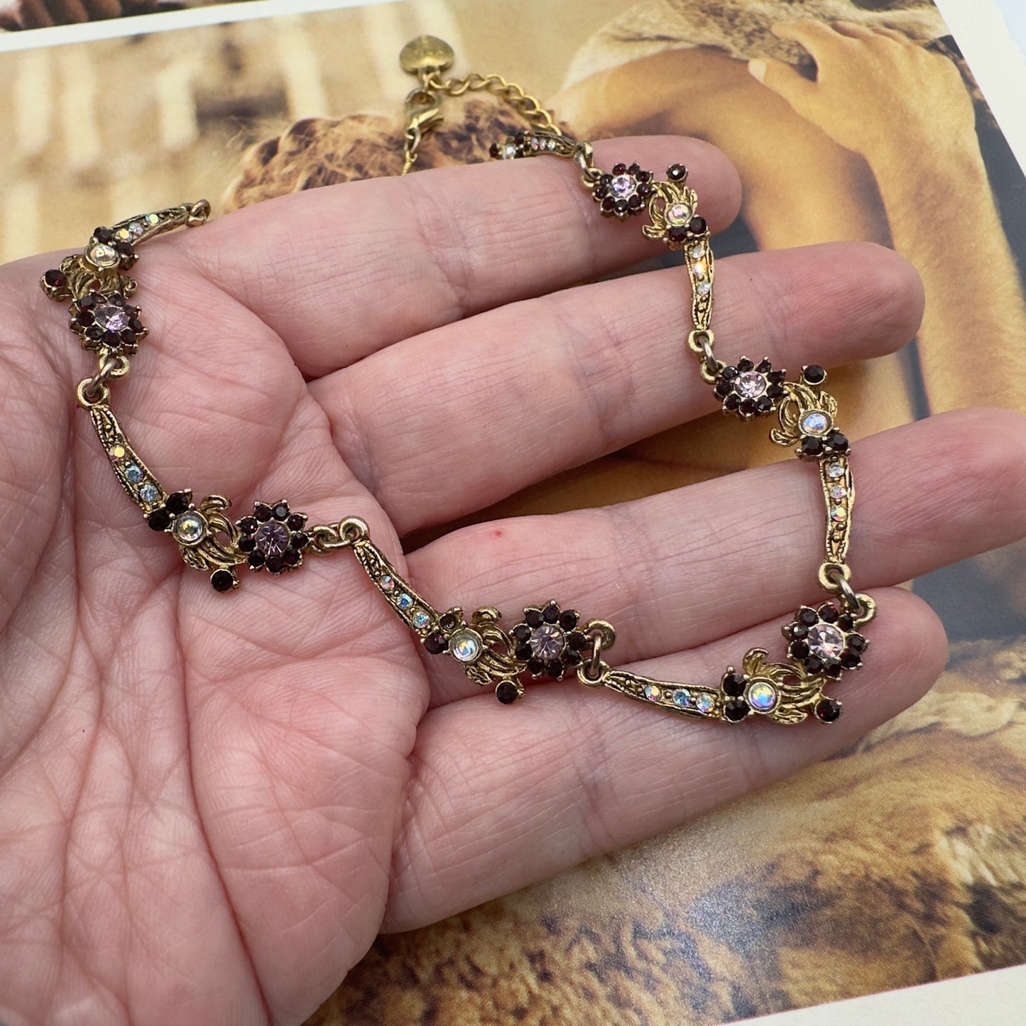 Vintage Yoni Z Vintage Crystal Flower Necklace