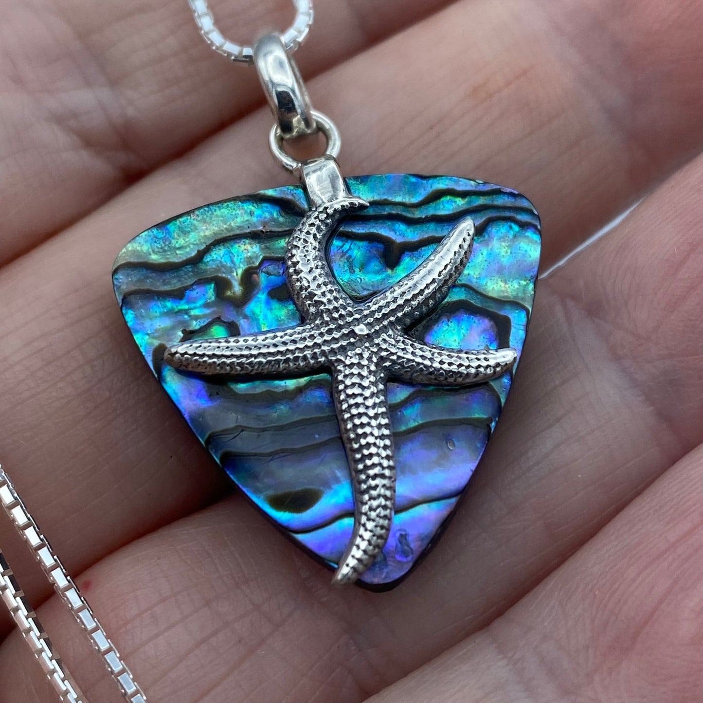 Starfish Sterling Silver Mermaid Abalone Sterling Silver Necklace