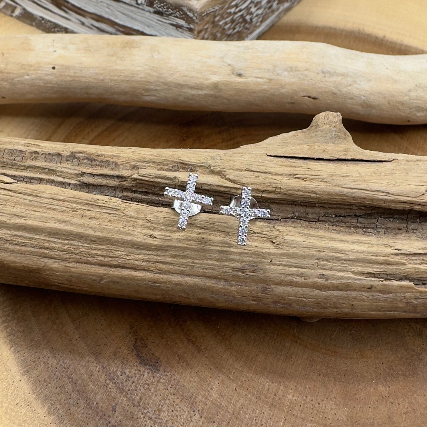 Cross Cubic Zirconia Earrings