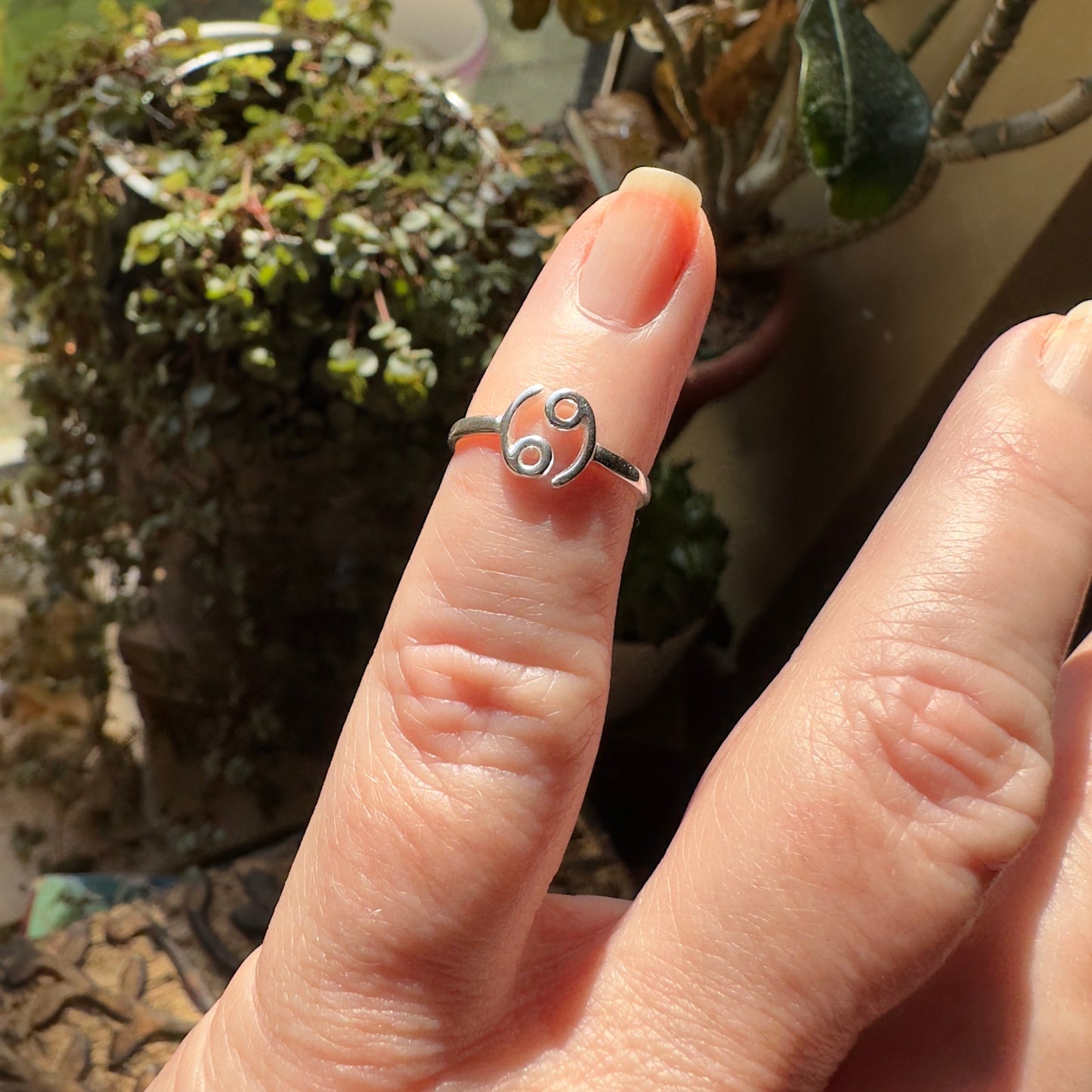 Cancer Sterling Silver Toe Ring