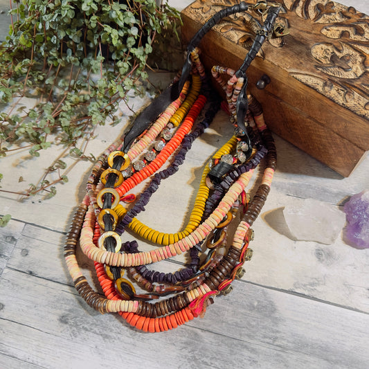 Vintage Harajuku Lovers Multi Strand Multi Beaded Necklace