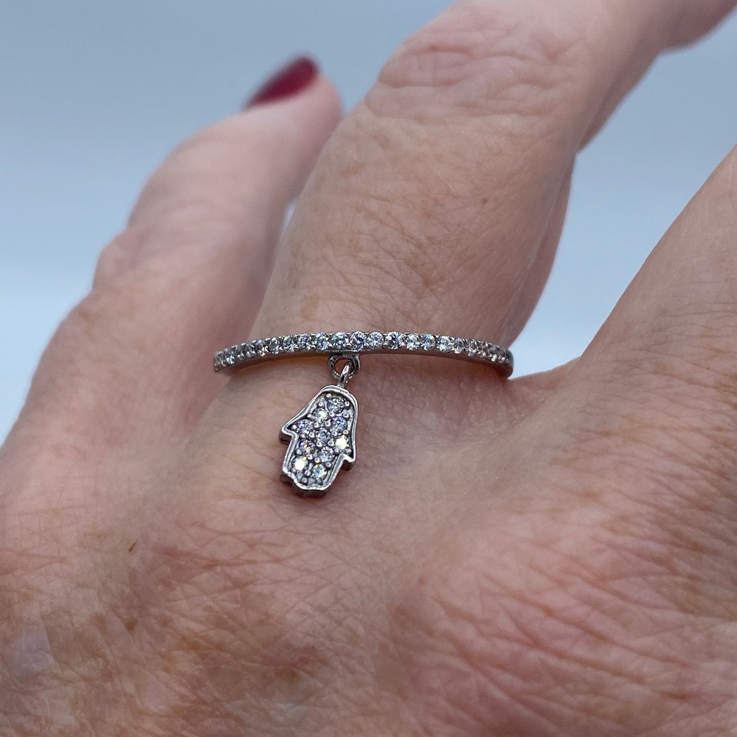 Hamsa Stelring Silver Ring Sizes 6,9,10