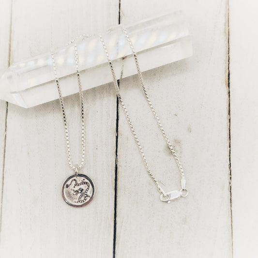 Chinese Zodiac Year of The Dragon Pendant Necklace Sterling Silver