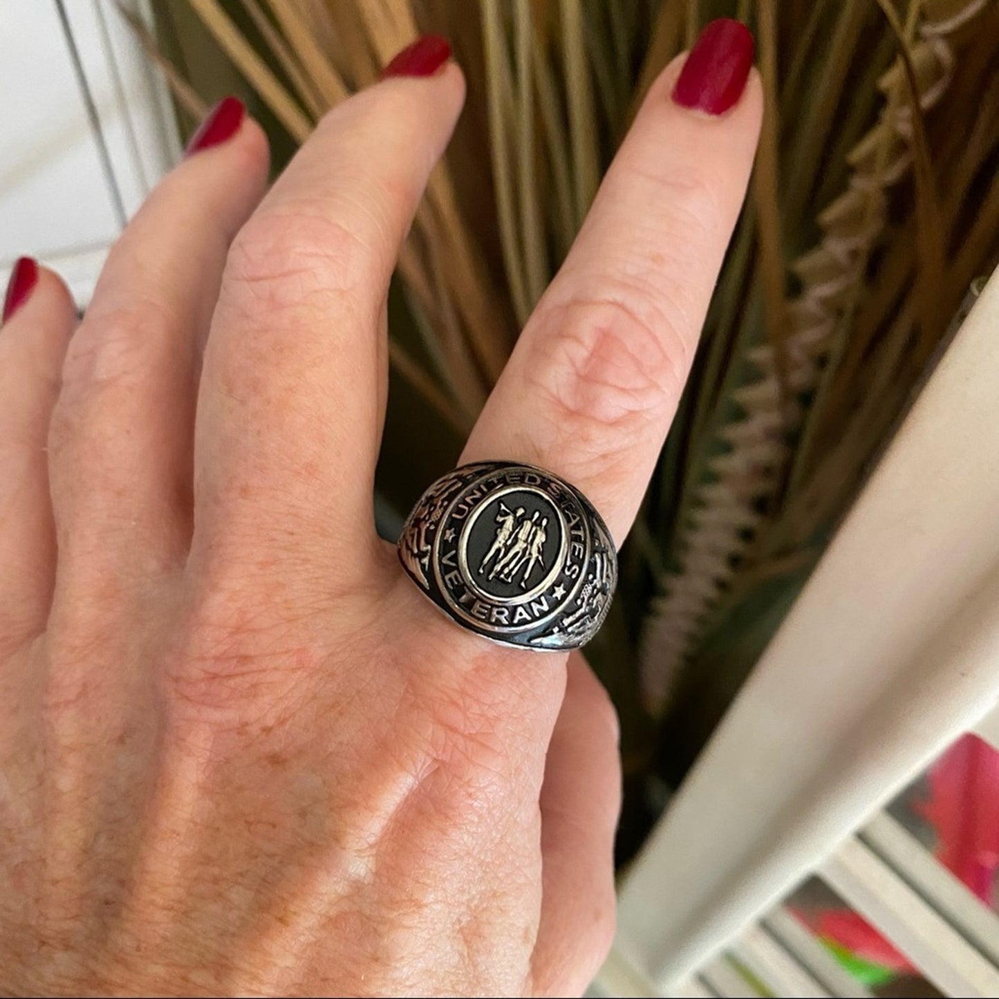 United States Veterans Stainless Steel Ring