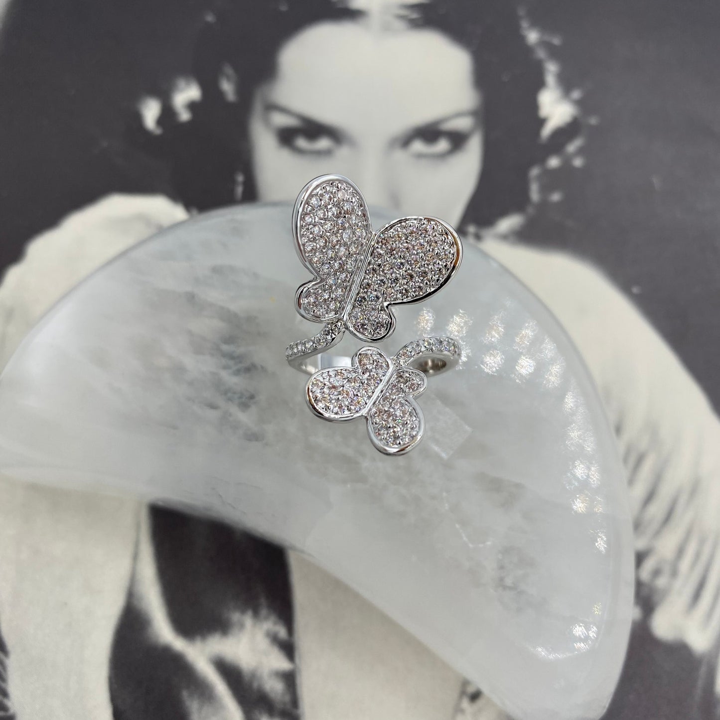 Butterly CZ Statement Ring