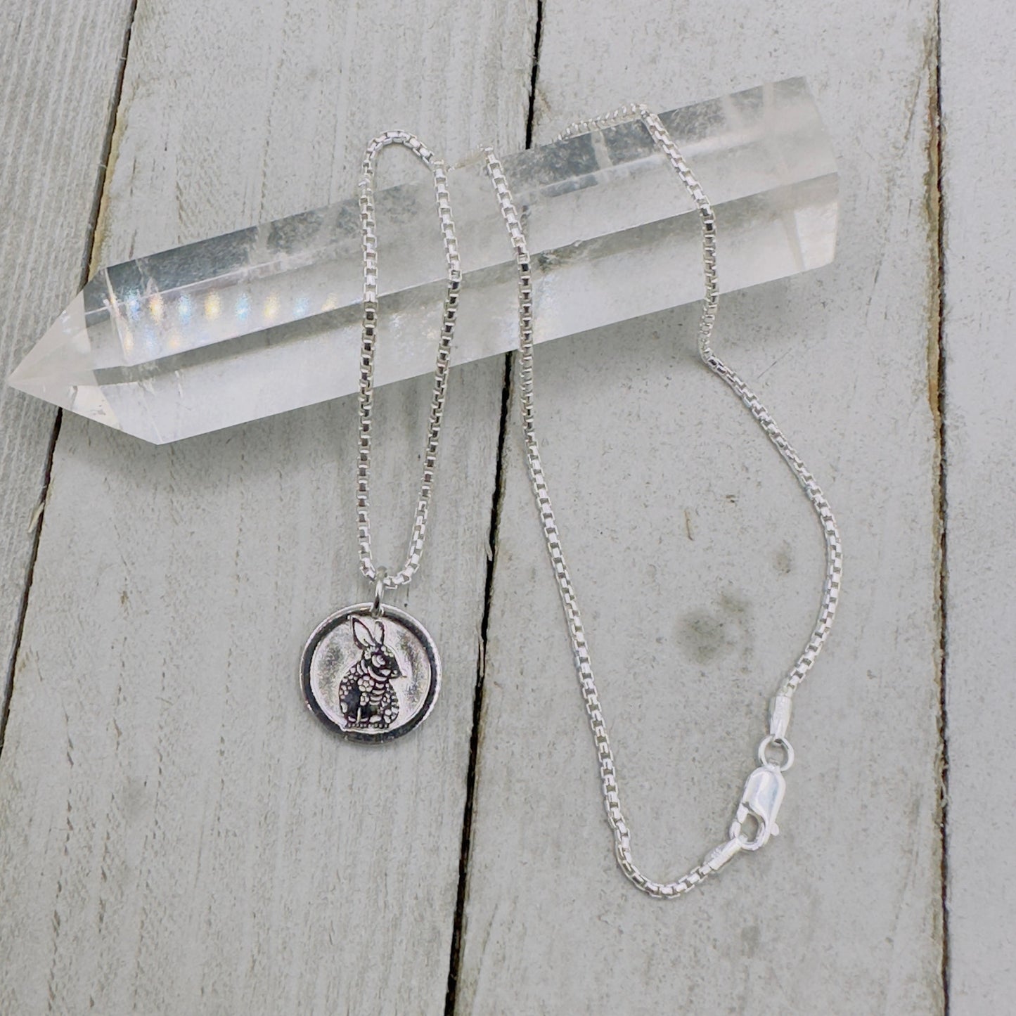 Chinese Zodiac Year of The Rabbit Pendant Necklace Sterling Silver
