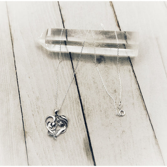 Mother & Child Sterling Silver Necklace
