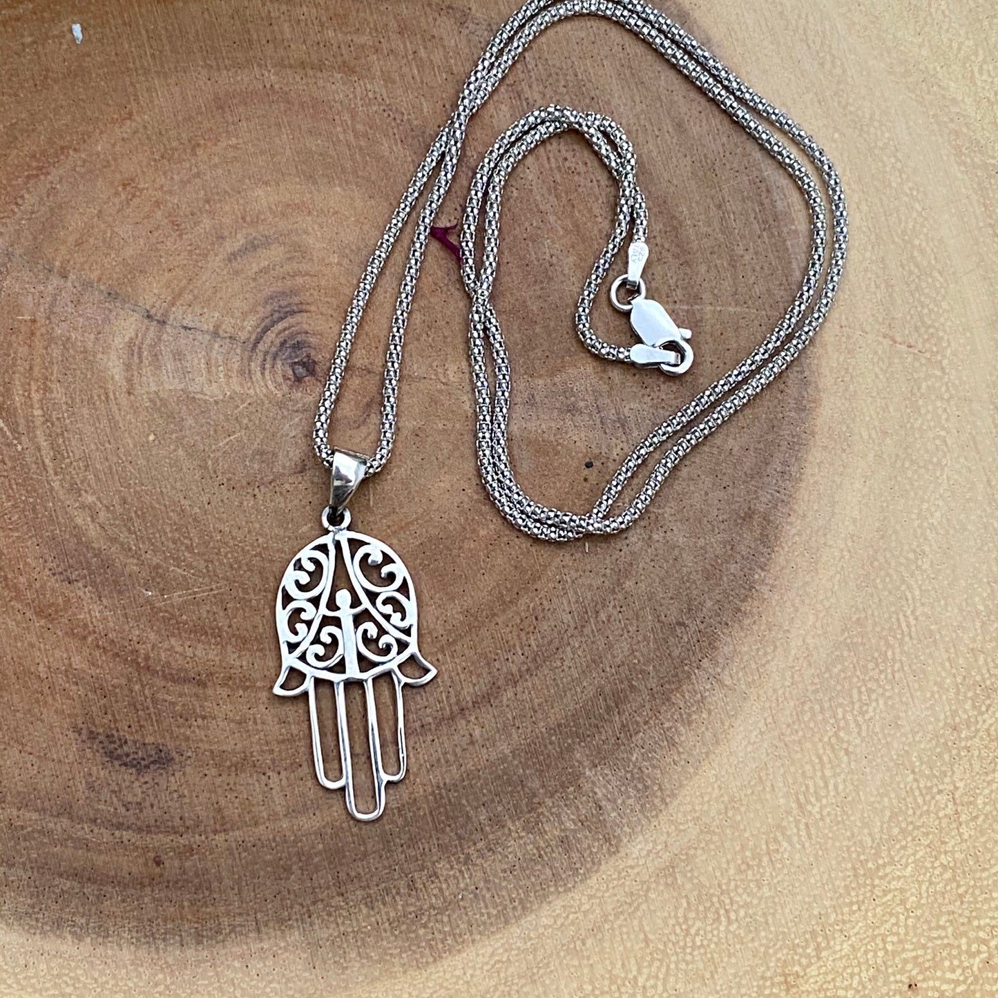 Hamza Sterling Silver Popcorn Chain Necklace